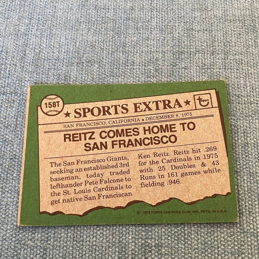 1976 Topps San Francisco Giants Baseball Card Trading Card - Picture 2 of 2
